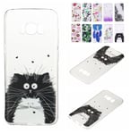 E-Flamingo Coque Samsung Galaxy S8, Cute Totoro TPU Souple Silicone Case Samsung Galaxy S8 Transparent Antichoc Soft Gel Bumper Fine Slim Incassable Ultra Resistante Case Cover