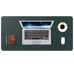 DOBAOJIA Sous-Main Bureau, Tapis de Bureau, Tapis de Clavier et Souris, Tapis de Portable, Pad Écriture, Mouse Pad, pour Bureau/Maison/Gaming, PU Étanche + Suède Antidérapant 70 x 35cm (Vert Foncé)