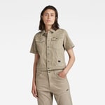 G Star Raw Womens G-Star RAW Arc Jacket Short Sleeve - Beige Cotton - Size Small