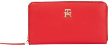 TOMMY HILFIGER TH LOGOTAPE LRG ZA AW0AW17266, Portefeuille zippé Femme, Red (Primary Red), OS