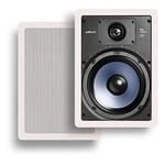 Polk Audio RC85i 2-Way Premium in-Wall 8" Speakers (Pair) | Perfect for Damp and Humid Indoor/Outdoor Placement (White, Paintable Grille)(Pack of 2)