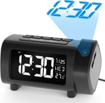 LIORQUE Projection Alarm Clock, Digital Clocks Bedside with FM Radio,...