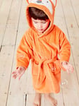 JoJo Maman Bébé Kids' Fox Cotton Towelling Robe, Rust