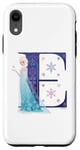 Coque pour iPhone XR Disney Princess Monogramme La Reine des Neiges Lettre E pour Elsa