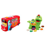 Vtech 150003 Playtime Bus Educational Playset, Learning Toy, Suitable For 2-5 years, Red, 25.7 x 12.2 x 15.9 cm & Baby Feed Me Dino | Musical Baby Toy with Numbers, Counting Music & Shapes