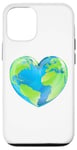 Coque pour iPhone 12/12 Pro Globe terrestre en forme de cœur