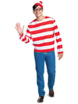 Waldo Classic Wheres Waldo Wally Story Book Week Adult Mens Costume L/XL