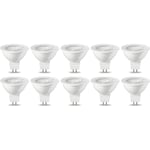 Basics Lot de 10 ampoules spot led GU5.3 MR16 5 w (équivalent 35 w) Blanc Chaud Intensité non variable [Classe énergétique g]