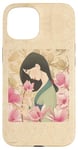 Coque pour iPhone 15 Disney Princess Classic Mulan Lotus Rose