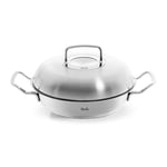 Fissler Original-Profi Collection Poêle à Servir Ronde en Acier Inoxydable (2 l, Ø 24 cm) avec Couvercle Haut, Surface de Cuisson Novogrill, Graduation Intérieure – Compatible Induction