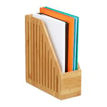 Relaxdays Porte-revues Bambou, Range-Documents A4, Porte-Magazines, Porte-journaux, Bureau, 30 x 10 x 26,5 cm, Nature