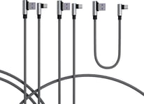 Câble USB C,3 Pack Type C à Angle Droit 90° à Charge et Sync Rapide Compatible avec Huawei P40,Moto G9,Xiaomi Note 10/11/Pro,Realme 8 Samsung A52,S22/S21/S20/FE S10/A22/Pixel 6 etc Gris