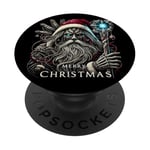 Goth Santa Claus Gothic Men Women Dark Cyberpunk Christmas PopSockets PopGrip Adhésif