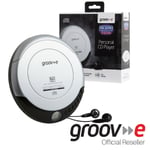 GROOV-E RETRO SERIES PERSONAL PORTABLE CD PLAYER WALKMAN - SILVER - GVPS110/SR