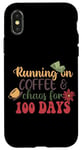 Coque pour iPhone X/XS T-shirt Running On Coffee & Chaos For 100 Days