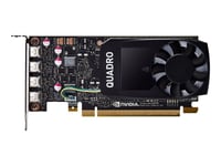 NVIDIA Quadro P1000 - Carte graphique - Quadro P1000 - 4 Go GDDR5 - PCIe 3.0 x16 profil bas - 4 x Mini DisplayPort - pour Workstation Z2 G4 (MT, SFF), Z2 G5, Z240 (SFF, tower), Z4 G4, Z440, Z6...