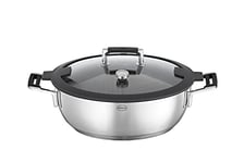 RÖSLE Cuiseur vapeur SILENCE PRO - Cocotte avec Thermomètre Cuisine Intégré et Couvercle en Verre Trempé pour une Cuisson Vapeur Optimale - Acier Inoxydable 18/10, Lavable au Lave-vaisselle