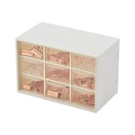 Shoccolt Mini organiseur de tiroir de bureau en plastique pour fournitures de bureau, bijoux, boîte de rangement à 9 tiroirs amovibles, tiroirs de maquillage pour bureau et maison, blanc