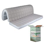 EVERGREENWEB Matelas pour canapé 120x190 cm en memoire de Forme lit pour Banquette B.Z. 10 cm de Hauteur, revêtement Blanc hypoallergénique, Matelas d'appoint Pliant en Mousse, Bed Sofa Memory