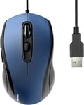 Souris avec câble,3600 DPI Optical Business Mouse Ergonomique Filaire avec 6 Boutons,4 Niveaux DPI réglables,Plug & Play,pour Ordinateur Portable/PC/Mac-Bleu