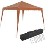 Deuba Tonnelle Capri 3x3 m pliable Tente de réception Jardin terrasse extérieur Brun clair