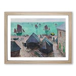 Departure Of The Boats By Claude Monet Classic Painting Framed Wall Art Print, Ready to Hang Picture for Living Room Bedroom Home Office Décor, Oak A3 (46 x 34 cm)