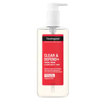 Neutrogena Clear & Defend+ Nettoyant visage purifiant pour peaux sujettes à l'acné avec acide salicylique et AHA/PHA, nettoyant visage sans parfum pour peaux sujettes aux taches pour aider à prévenir