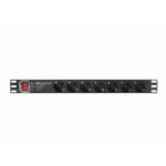 lanberg multiprise rack 7 prises electriques 2 m