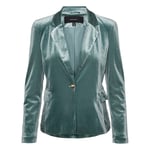 Blazer FEMME Vero Moda avec manches longues et col cranté vert en velours