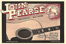 John Pearse Strings® 150NS Jeu de Cordes pour Guitare Acoustique - 80/20 Bronze Wound - New Standard Tuning 11-58