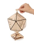 EWA Eco-Wood-Art - ICOSAHEDRAL Globe - Puzzle 3D mécanique en Bois - Casse-tête pour Adultes et Adolescents -à Monter soi-même sans Colle- 97 pièces