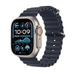 Apple Watch Ultra 2 GPS + Cellular, Boîtier en Titane Naturel de 49 mm, Bracelet Océan Marine