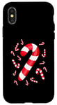 Coque pour iPhone X/XS Costume de Noël mignon en forme de canne à sucre d'orge pour hommes, femmes, enfants