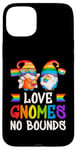 Coque pour iPhone 15 Plus LGBT, couples de nains de jardin, couleurs arc-en-ciel