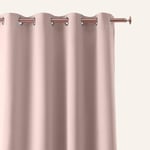 ROOM99 Curtain with Silver Eyelets Aura 140 x 250 cm Width x Height Blackout Sliding Curtains Decorative Modern Curtain Living Room Bedroom Powder Pink, 1 Piece