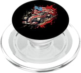 Vintage Auto Racing Car American Flag 4th of July, Auto Race PopSockets PopGrip for MagSafe