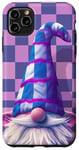 Coque pour iPhone 11 Pro Max Nain de jardin Pop Art violet à carreaux 4 juillet Indépendance