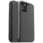 OtterBox Strada Case for iPhone 12 mini, Shockproof, Drop proof, Premium Leather Protective Folio with Two Card Holders, 3x Tested to Military Standard, Black