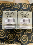 2 X OLAY EYES Brightening eye cream for Dark Circles. BRAND NEW, 15ml ..SEALED!!