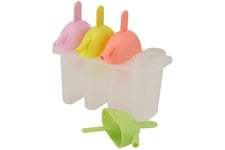 Apollo Set of 4 Plastic Ice Lolly Moulds Frozen Ice Cream Dessert Sticks