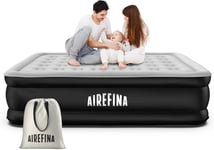 Airefina King Size Air Bed with Built-in Electric Pump, Inflatable bed in 3 Min