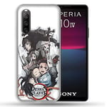 Coque pour Sony Xperia 10 IV (4) Manga Demon Slayer Blanc