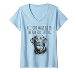 Womens Labrador All Food Must Go To The Lab For Testing Dog Owner V-Neck T-Shirt