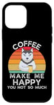 iPhone 12 mini Retro Husky Coffee Make Me Happy You Not So Much Coffee Case