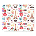 Mousepad Computer Notepad Office Beautiful Eiffel Tower Camera Sweets Hat Bouquets Perfume Young Home School Game Player Computer Worker Inch