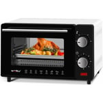 Woltu - Mini Four 10L, Petit Four 650W, 100-230℃, Minuterie 0-60 min, avec Plaque de Cuisson, Grille, Poignée, Blanc+Noir