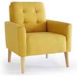 Fauteuil scandinave, Fauteuil Lounge, 72x72x81cm, Jaune - Mondeer