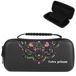 Etui pochette Switch LITE noir personnalisee prenom mandala fleur aztec