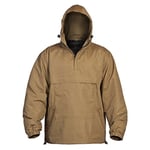 MIL-TEC Lightweight Summer Jacket Windproof Waterproof Tactical Combat Mens Anorak Hooded Jacket with Fleece COYOTE, SIZE XL