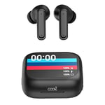 Cool Écouteurs stéréo Bluetooth Earbuds LCD Ambient Noir